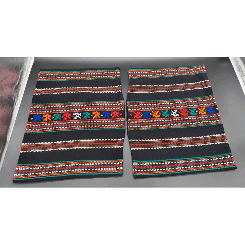 2 Vintage Tharri Style Balochi Woven Throw/Accent Covers-Ethnic Balochi Pattern